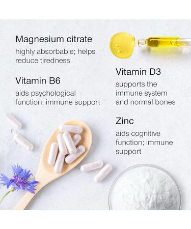 Magnesium Complex 1466mg - Magnesium and Zinc Supplements with Vitamin D3 & B6 - Premium Supplements for Women & Men - High Strength Chelated Citrate Tablets - 120 Capsules - Vegan & UK Made - Buy Online on GoSupps.com