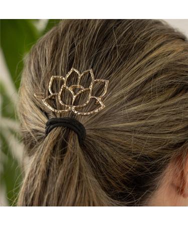 Myga Lotus Flower Metal Hair Clips - Comfortable Snap Lock Ideal for Weddings & Parties - Shop Internationally! - Buy Online on GoSupps.com