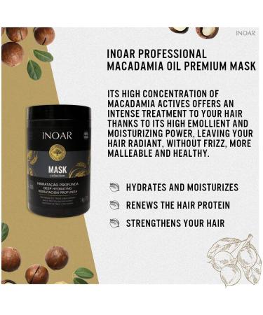 Haarmask Protein & Macadamia - Inoar | Nourishing Hair Treatment for Silky Shine | Buy Internationally Online - Buy Online on GoSupps.com