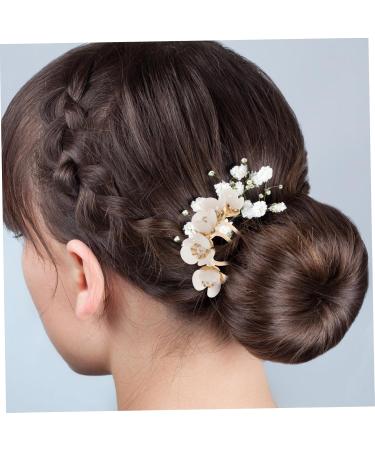 minkissy Petal Hairpin Jade Hair Forks Jade Hair Clip Hair Hanfu Hair Accessories Jade Hair Chopstick Retro Headpiece French Pin Women Hair Chopstick Bride Costume Hosta White - Buy Online on GoSupps.com