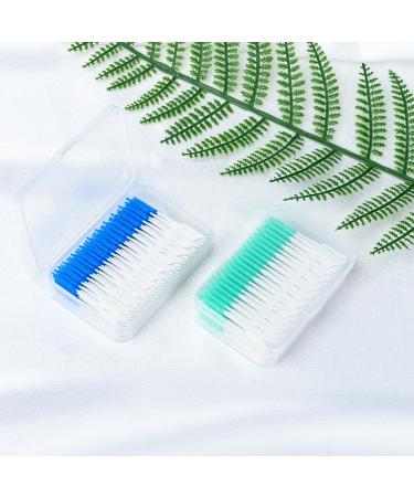 200Pcs Interdental Brushes - Dual-Use Silicone Dental Floss Picks for Oral Care and Travel - Blue - Buy Online on GoSupps.com