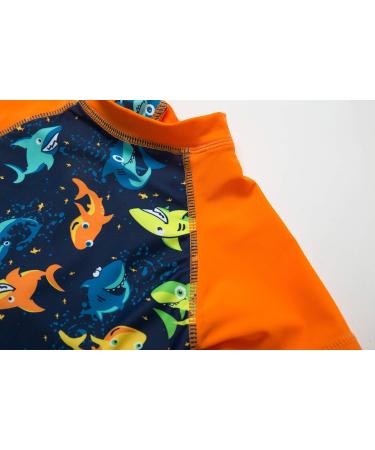 BONVERANO Baby Boys Sunsuit UPF 50+ with Sun Hat | 3 Months | Shark/Orange - Buy Online on GoSupps.com