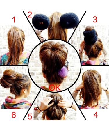 JIAHAO Bun Maker Ring for Thick & Long Hair - 14cm Black - 1pc | International Shipping Available - Buy Online on GoSupps.com