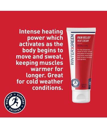 Wintergreen Pain Relief Heat Cream for Muscles - 2.5 Fl Oz - Fast-Acting Relief for Sore Muscles - International Shipping Available - Buy Online on GoSupps.com