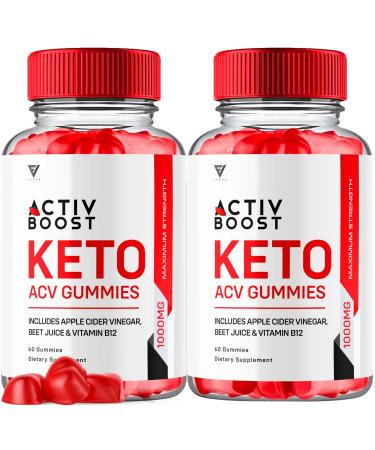 (2 Pack) Activ Boost Keto ACV Gummies Activboost Keto + ACV Advanced Support Active Boost Keto ACV Gummies Energy Apple Cider Vinegar Vitamin B12 Supplement Activeboost Max Formula (120 Gummies)