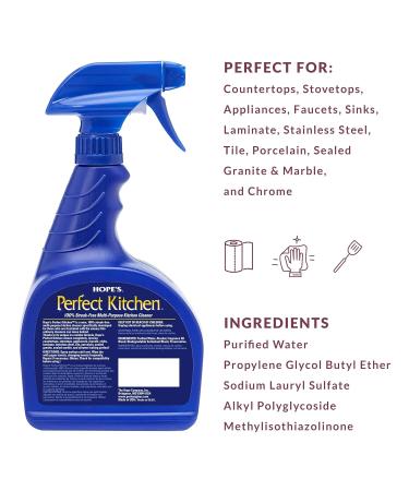 Hope's Perfect Kitchen Cleaner 32-Ounce Multi-Purpose Kitchen Cleaning Spray No-Residue Formula Cuts Through Grease Fast Cleanup Safe for Home Use - Buy Online on GoSupps.com