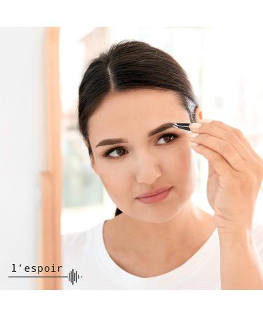 Espoir High Precision Slant Tweezers - Rust-Free Stainless Steel, Black - Perfect for Daily Beauty Routine - Men and Women - Single Piece - Buy Online on GoSupps.com