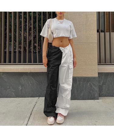 Shop Y2K Women s Parachute Cargo Pants - Vintage Baggy Track Pants & E-Girl Streetwear - Authentic 90s Style - Lang A8-Weiß L - Buy Online on GoSupps.com