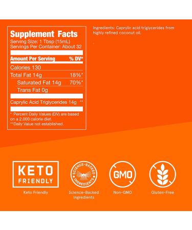 Bulletproof Brain Octane Premium C8 MCT Oil 2 Pack - 16 Fl Oz Keto Supplement for Energy & Appetite Control - Non-GMO Vegan & Cruelty Free - Buy Online on GoSupps.com