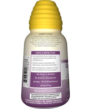 Zarbee's Complete Cough Syrup + Immune Support - Natural Berry 8 fl oz - Buy Online on GoSupps.com