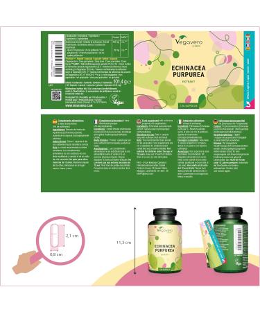 Echinacea Vegavero | Pure Extract: 725 mg | Single: With 4% Polyphenol | 4 Months | Immune System + Powerful Antioxidant | No Additives | Vegan - Buy Online on GoSupps.com