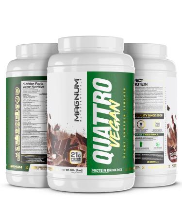 Magnum Nutraceuticals - Vegan Quattro Plant-Based Protein Powder Isolate- Chocolate 2lb