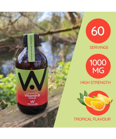 High Strength Liposomal Vitamin B Complex for Energy and Brain Support - Tropical Flavour | 8 Essential B Vitamins (60 Servings) - Buy Online on GoSupps.com