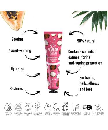 Dr.PAWPAW Age Renewal Hand Cream - Vegan Cocoa & Coconut 30ml | Nourishing & Moisturizing Hand Care - Buy Online on GoSupps.com