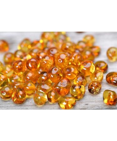 Gumstone 50 Piece Polished Honey Amber Beads | 100% Natural Baltic Amber for Handcrafted Jewelry | Absorbs Negative Energies - Perfect for Natural Remedies - Buy Online on GoSupps.com