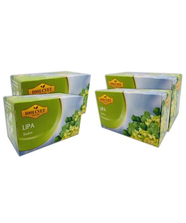 UPSY Alpine Mountain Herbal Tea Linden Herbal Tea 4 Packs of 20 Bags (80 Tea Bags)