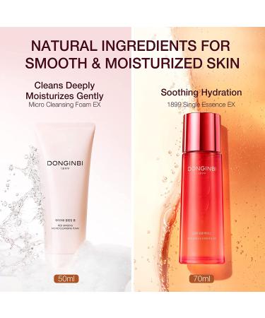 DONGINBI 1899 Single Essence EX 70ml & Cleansing Foam 50ml Special Set - Korean Red Ginseng Anti-Aging Skincare for Radiance - 70ml EX Set - Buy Online on GoSupps.com