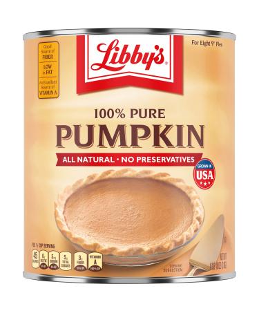 Libby's Pumpkin Pie, Thanksgiving and Holiday Desserts, Pumpkin Pie Filling, 100% Pure Pumpkin, 6 lb 10 oz Can Bulk 6.6 Pound (Pack of 1)
