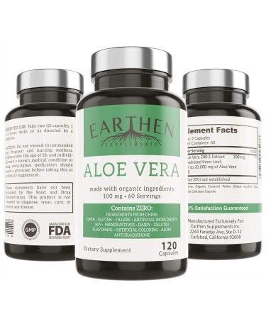 Aloe Vera Supplement | Equivalent to 20,000mg | Made with Organic Ingredients | RAW All Natural | Non-GMO