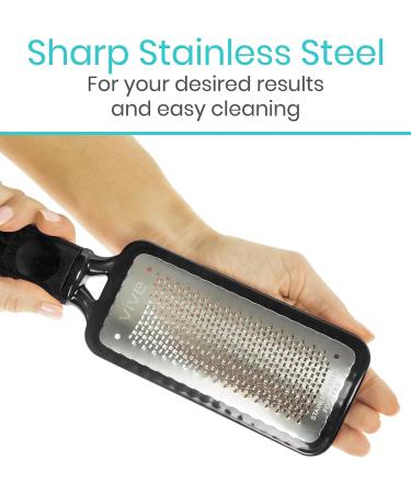 Vive Foot File Callus Remover - Stainless Steel Exfoliator for Smooth & Soft Feet - Buy Online on GoSupps.com