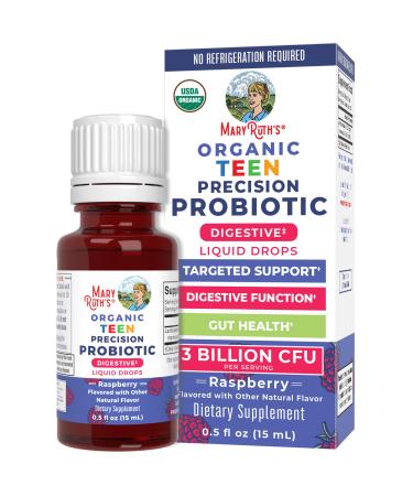 MaryRuth Organics USDA Organic Liquid Probiotic Drops for Teens | Gut Health | Digestive Health | Occasional Digestive Discomfort | Overall Health and Wellness | Non GMO | Vegan | 30 Servings