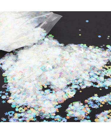 Nail Glitter Sequins Nail Art Confetti Easy to Clean Glitter Confetti Non Toxic Round Resin Sequins for Paint for Nail Decoration for Handicrafts - Buy Online on GoSupps.com