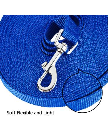 15m Blue Track Line for Dogs - Durable Nylon Leash Weatherproof Training Line with D-Carabiner & Grip Cushion - Perfect for All Dog Sizes - Buy Online on GoSupps.com
