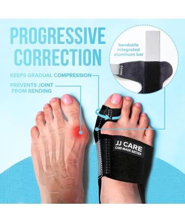 JJ CARE Adjustable Bunion Corrector for Men and Women - Toe Hallux Valgus Splint & Separator with Crank Cushion and Strap Stretcher - Buy Online on GoSupps.com