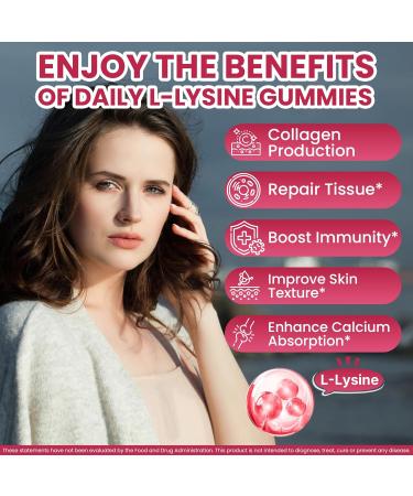 Liposomal L-Lysine Gummies 1200mg | High Absorption Immune & Skin Support | Vegan Amino Acid Supplement for Adults & Kids | Lips & Oral, Bone & Collagen Health | Non-GMO, Sugar-Free, 60 Gummies - Buy Online on GoSupps.com