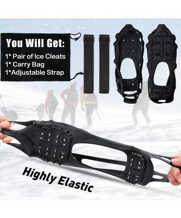Snow Traction Cleats - Non-Slip Ice Cleats Crampon for Walking - Large Size with 24 Steel Spikes and Straps - Buy Online on GoSupps.com