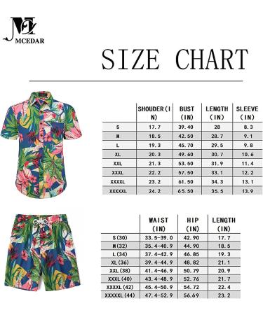 MCEDAR Men's Hawaiian Shirt and Short Set with Bucket Hat - Pink/Orange Floral - Size XL - Casual Beach Vacation Outfit - Buy Online on GoSupps.com