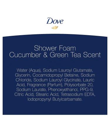 Dove Shower Foam Body Wash - Cucumber & Green Tea Scent 13.5 oz - Buy Online on GoSupps.com