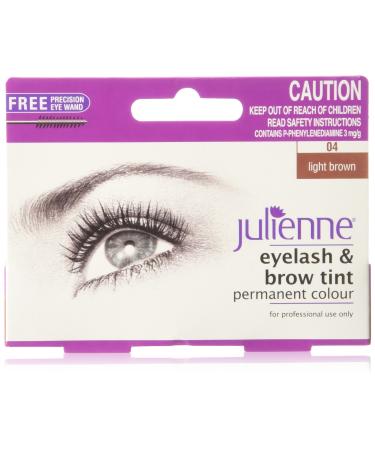 Julienne Eyelash and Eyebrow Permanent Light Brown 04 Colour Tint 15ml