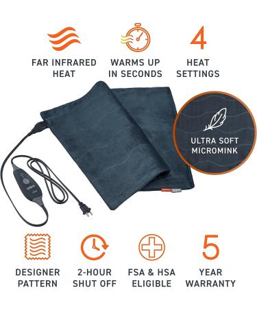 Pure Enrichment PureRelief Pro Far Infrared XL Heating Pad - 12 x 24 - 4 Heat Settings - Dry/Moist Heat - Muscle Relief for Athletes - Buy Online on GoSupps.com