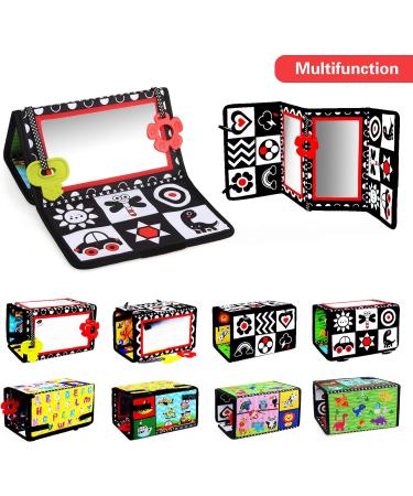 Leadstar Baby Mirror Toys - Foldable Sensory Toys for 0-12 Months | Black & White Contrast Montessori ABC Educational Toys for Girls - Buy Online on GoSupps.com