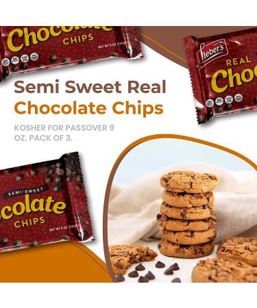 Lieber's Vegan Semi-Sweet Chocolate Chips 9 oz (Pack of 3) - Gluten Free, Dairy Free, Kosher Parve, Low Calorie Baking Chips - Buy Online on GoSupps.com