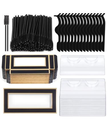 175 Pieces Lash Packaging Wholesale Include 30 Empty Eyelashes Packaging Box 30 False Lash Trays 15 Eyelash Tweezers and 100 Eyelash Brush Mascara Wands Disposable (Black) - Buy Online on GoSupps.com