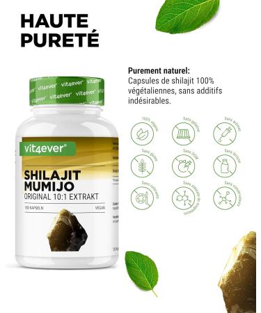 Mumijo Shilajit -180 g lules - Hautement Dos avec 1500 mg par Portion Journali re - Extrait 10:1 - Sans additifs ind sirables - Vegan - Buy Online on GoSupps.com