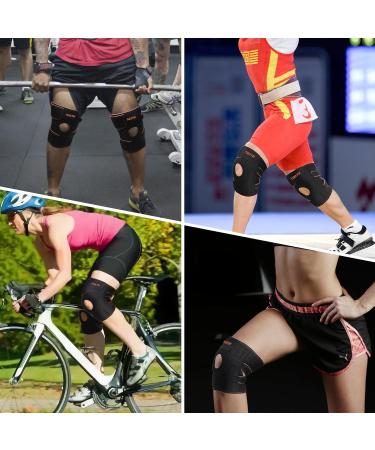 Premium Knee Brace for Men & Women - Adjustable Compression Side Stabilizers Patellar Support for Pain Relief Meniscus Tear ACL Arthritis (Black Carbon Fiber - Buy Online on GoSupps.com