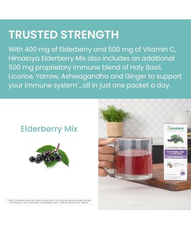 Himalaya Elderberry Mix Drink Mix Supplement Immune Support with Elderberry Zinc Vitamin C and Holy Basil Caffeine Free 10-0.15 oz (4.3 g) Packets Easy to Mix Gluten Free - Buy Online on GoSupps.com