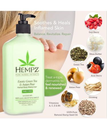 Hempz Green Tea & Asian Pear Body Moisturizer 17 oz Pump (500ml) - Pack of 2 - Buy Online on GoSupps.com