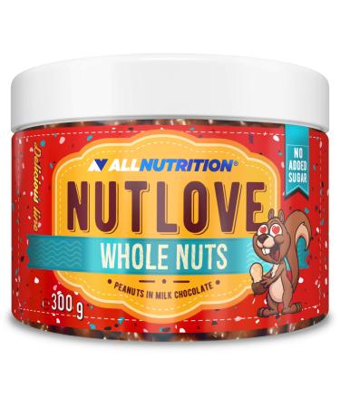 ALLNUTRITION Nutlove Whole Nuts - Peanuts in Milk Chocolate - No Sugar Added Chocolate - Low Carb Treats