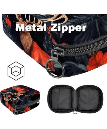 Women's Bandage Cup Pocket Menstrual Organizer - Big Capacity Travel Makeup Pouch - Merry Christmas Santa Claus Design - 4.7x6.6x6.6 in - Buy Online on GoSupps.com