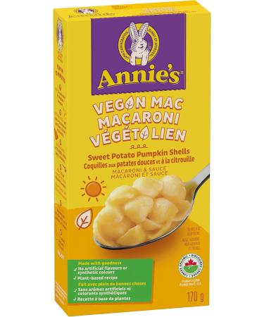 ANNIE'S - Vegan Macaroni Sweet Potato Pumpkin Shells Organic No Artificial Flavours No Synthetic Colours Plant Based Recipe 170 Grams Package of Pasta - Buy Online on GoSupps.com