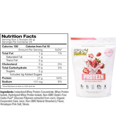 Buy Ryno Power All Natural Whey Protein 2lb (Strawberry) - 100% Non-GMO Protein Blend No Fillers | International Shipping Available - Buy Online on GoSupps.com