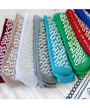Non Slip Yoga Pilates Slipper Socks - 5 Pairs with Gripper Bottoms (3 White 2 Maroon) - Buy Online on GoSupps.com