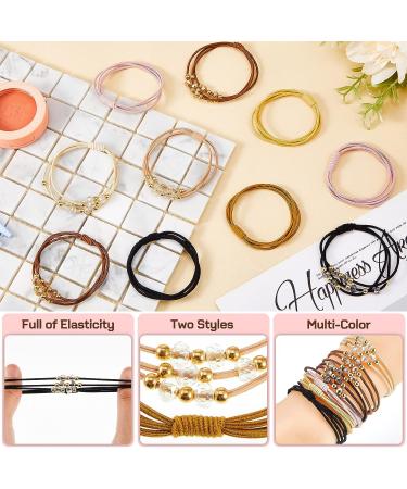 30 Pcs Knotted Decorative Hair Ties with Beads - Elastic Ponytail Holders for Women and Teen Girls - Ideal for Thin, Thick, and Curly Hair - Buy Online on GoSupps.com