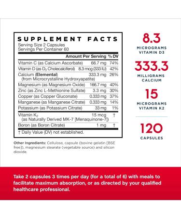 Jarrow Formulas Bone-Up 120 Capsules - Complete Nutritional Regimen for Strong, Healthy Bones - Buy Online on GoSupps.com