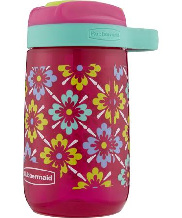 Rubbermaid Leak-Proof Kids Water Bottle 14 oz - Tiki Flowers Graphic Tart Pink - 16 oz - Buy Online on GoSupps.com