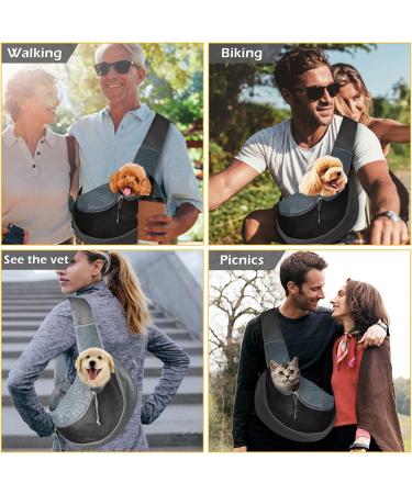 Brynnl Pet Sling Carrier Bag Pet Shoulder Bag Hand Free Sling Carrier for 6 lbs Small Pet Dog Cat Puppy Shoulder Carry Bag Adjustable Puppy Bag with Breathable Mesh Pouch for Travel Walking Outdoor - Buy Online on GoSupps.com